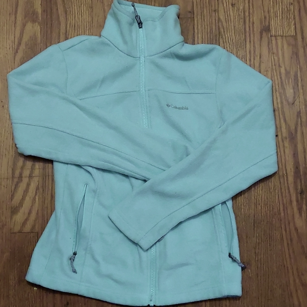 Columbia Zip Up Fleece Jacket Pale Aqua, Women's XS